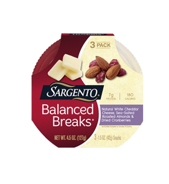 Balanced Breaks® Natural White Cheddar Cheese with Almonds and Dried Cranberries